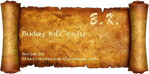 Buday Károly névjegykártya