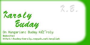 karoly buday business card